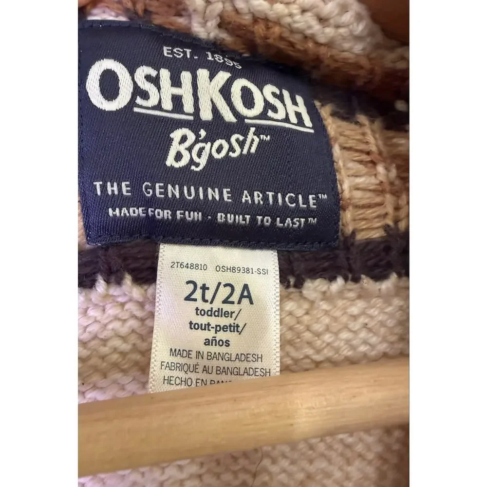 OshKosh B’gosh Toddler Aztec Southwestern Zip Knit Sweater Jacket 2T
